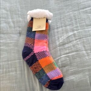 Ivory Ella Colorful Plaid Fuzzy Socks